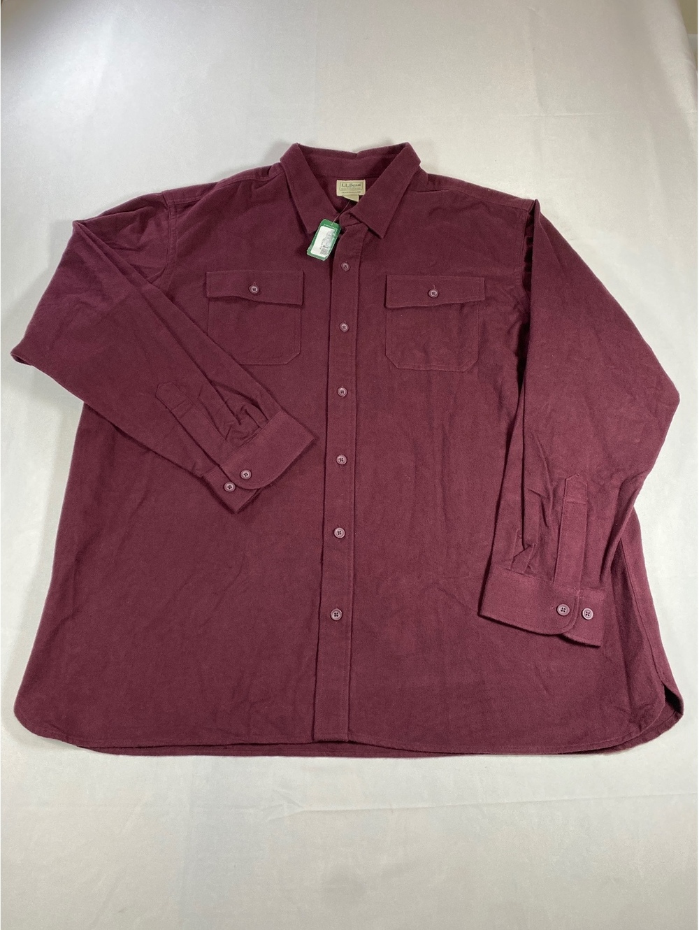 L.L.Bean Traditional Fit Men's Burgundy Cotton Button-Up Shirt Size XXXL
